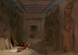 A Nagy Templom Hypostyle-terme Abu Simbelben, Egyiptomban alkotó: David Roberts