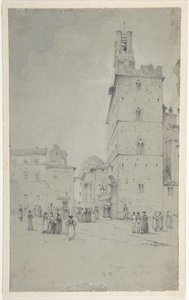 A Palazzo dei Priori, Volterra alkotó: David Roberts