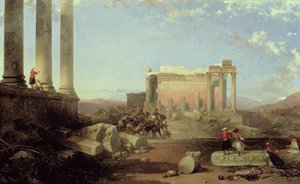 A Nap templomának romjai Baalbecben, 1861