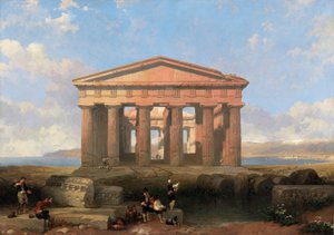A Neptunusz-templom Paestumban alkotó: David Roberts