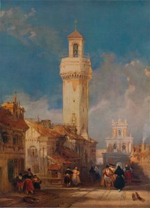 A San Nicolás de la Villa templom tornya, Córdoba, 1834 alkotó: David Roberts