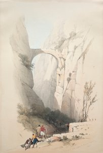 A Petrába vezető szakadékon átívelő diadalív, 1839. alkotó: David Roberts
