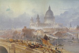 Kilátás a Blackfriars Bridge-re és a Szent Pál-székesegyházra, London, 1840 alkotó: David Roberts