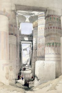 „Kilátás az oszlopok csarnokán keresztül, Karnak”, Egyiptom, 1845 alkotó: David Roberts