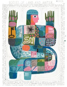 Bodies Of Land And Water, 2023 (akril és ceruza, papír) alkotó: David Shillinglaw