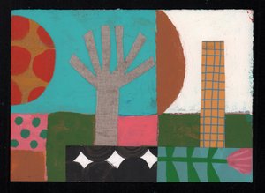 Fruit Tree Sundowner, 2023 (paint and collage)