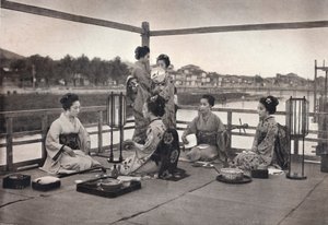 "A Japanese Meal", c1903 alkotó: David Stevenson and Co