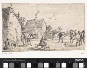 A gazdák golyót játszanak Műfaji jelenetek a szabadban (sorozat címe) alkotó: David Teniers (II)