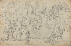 Tanulmányok a piaci adatokról alkotó: David Teniers the Younger