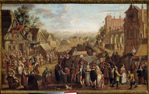 A Kermesse. Buli egy faluban. David Vinckboons festménye (vagy Vinckeboons vagy Vinkeboons 1576-1629) alkotó: David Vinckeboons