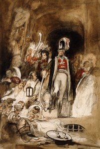 Tanulmány a "Sir David Baird felfedezése Tipu Sahib testének" címmel, 1838 alkotó: David Wilkie
