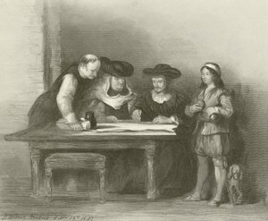 Kolumbusz a La Rabida kolostorban alkotó: David Wilkie