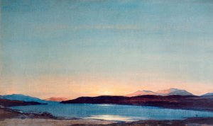 Naplemente, Loch Rannoch, 1923. alkotó: David Young Cameron