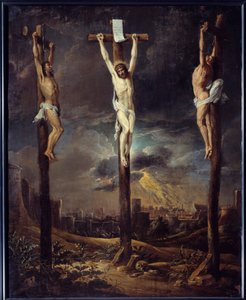 David Teniers I Le Vieux (1582-1649) Kálvária festménye 17. század V. 0,86x0,69 m alkotó: David the Elder Teniers