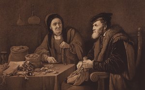 A Misers, a londoni Nemzeti Galéria képéről (litográfia)