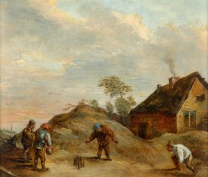 Férfiak tálban játszanak alkotó: David Teniers the Younger