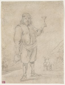 Egy pohár bort emelő paraszt, 1644 körül alkotó: David Teniers the Younger