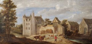 Kilátás a "De Dry Toren" művészházra Perck közelében (olaj, vászon) alkotó: David Teniers the Younger
