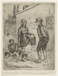 Farmer és farmer felesége egy farmon alkotó: David van der Kellen