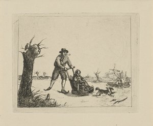 Téli táj korcsolyázó alkotó: David van der Kellen