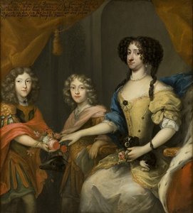 Anna Sofia, Dánia hercegnője, Szászország választónője fiaival, Johann Georggal és Friedrich Augusttal, 1680 körül