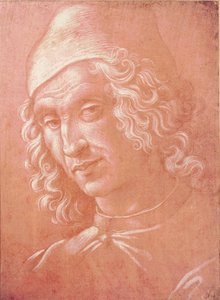 Egy ember feje (ezüstpont papíron)
