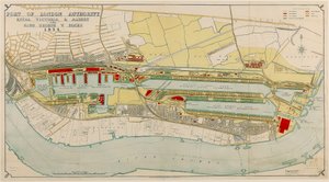 Royal Victoria and Albert and King George V Docks 1934, 1934 körül (nyomat) alkotó: Day & Son Vincent Brooks