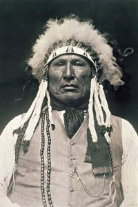 Fa láb, az északi cheyenne harcosa, aki a Little Bighorn-i csatában harcolt 1876-ban alkotó: DeLancey W. Gill