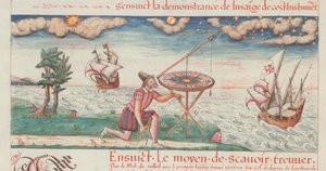 Illusztráció Jacques de Vaulx első műveiből, pilóta a haditengerészetben, 1583. alkotó: De Vaulx