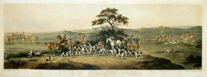Rókavadászat, 3. tábla, metszett Thomas Sutherland (1785-1838) 1817 (színes litó)