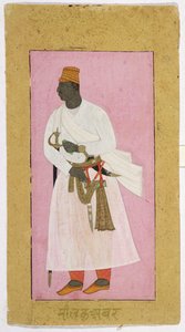 50.14/8 Malik Ambar portréja, dévanagari felirattal, „Malik Ambar”, Ahmednagar