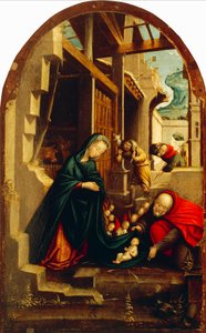 Születés imádó angyalokkal és pásztorokkal, Defendente Ferrari (aktív 1500-1535 körül)