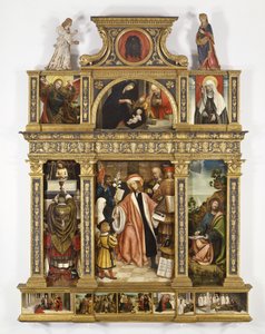 Sant Ivo poliptichonja, 1520 körül (tempera a fedélzeten, antik keret)