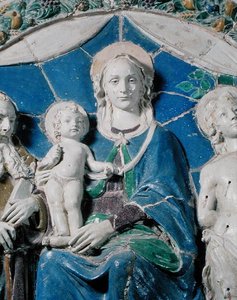 Szűz és gyermeke szentekkel alkotó: Della Robbia (workshop of)
