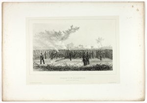 Az 1-es számú akkumulátor tüzet nyit, a Souvenirs of Italy: Rome Expedition kínálatából alkotó: Denis Auguste Marie Raffet