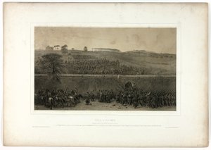 A Villa Pamfili elfoglalása az olaszországi szuvenírek: Róma expedícióból alkotó: Denis Auguste Marie Raffet