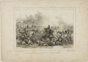 A köztársasági huszárok támadása alkotó: Denis Auguste Marie Raffet