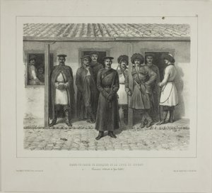 A vonal kozák testőrsége, Kuban, Taman, Détroit de Yéni-Kaleb, 1837. október 9. alkotó: Denis Auguste Marie Raffet
