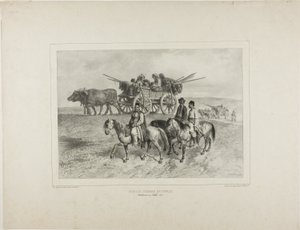 Utazó magyar cigány család, Moldva, 1837. július 19. alkotó: Denis Auguste Marie Raffet