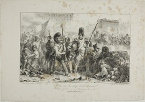 Tűz a vezetőkre és a lovasságra... alkotó: Denis Auguste Marie Raffet