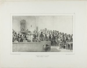 A bojárok közgyűlése, Bukarest, Waláchia, 1837. július 15. alkotó: Denis Auguste Marie Raffet