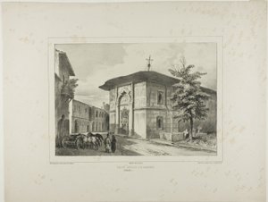 Görög templom, Bukarest, Waláchia, 1837. július 15. alkotó: Denis Auguste Marie Raffet