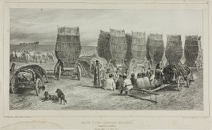 Egy szénszállító moldáv karaván megállóhelye, Besszarábia, 1837. augusztus 5. alkotó: Denis Auguste Marie Raffet