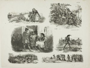 Vázlatok lapja alkotó: Denis Auguste Marie Raffet