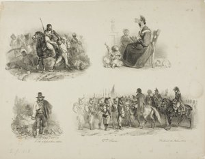 Vázlatok lapja alkotó: Denis Auguste Marie Raffet