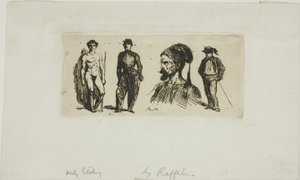 Vázlatok lapja alkotó: Denis Auguste Marie Raffet