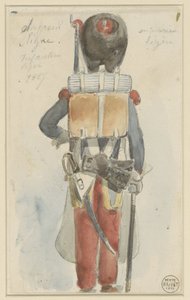Uniformstudie Vonal sapper. Könnyű gyalogság 1827 (cím a tárgyon) alkotó: Denis Auguste Marie Raffet