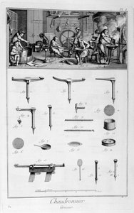 Egy vaskereskedő belseje és hangszertervei, 1751-1777