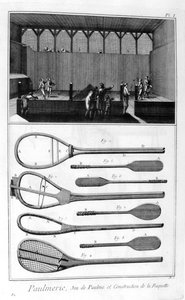 Az igazi tenisz és az ütők építése, 1751-1777
