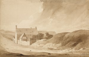 "No 8 Farme de la Haie Sainte from Mount St John", 1815 (wc és ceruza papíron)